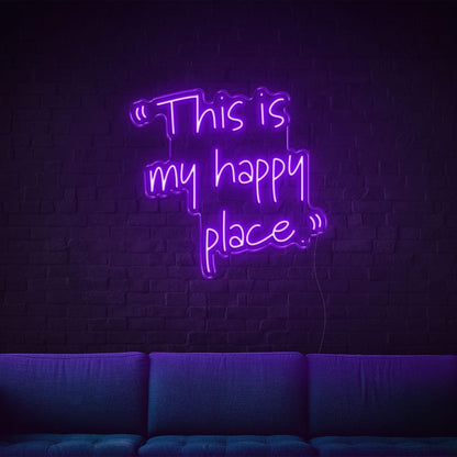 Bright Green This Is My Happy Place Led Neon Sign For Home Studio Decor | Shineneon