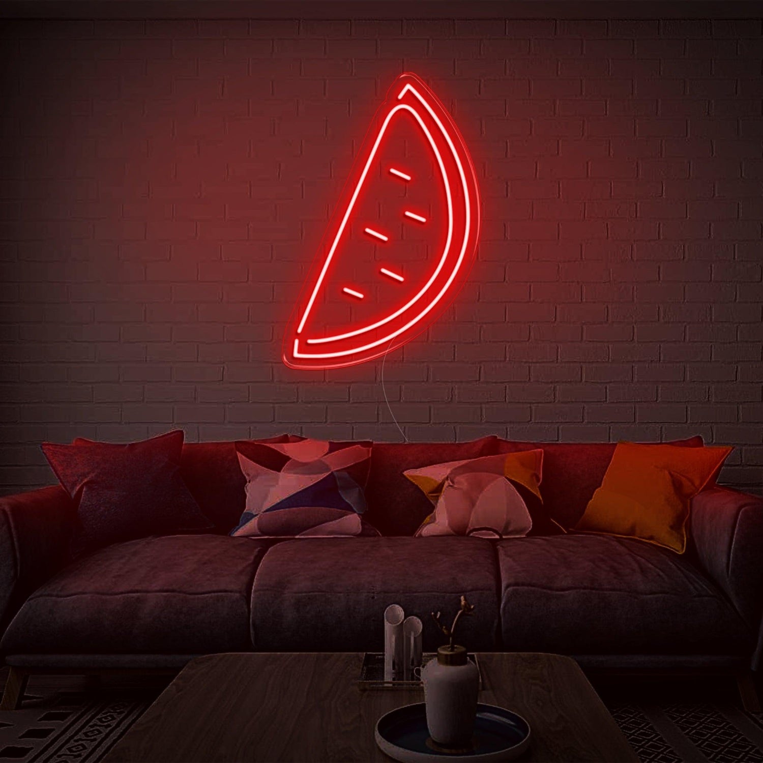 Bright Green Watermelon Slice Led Neon Sign For Home Cafe Decor | Shineneon