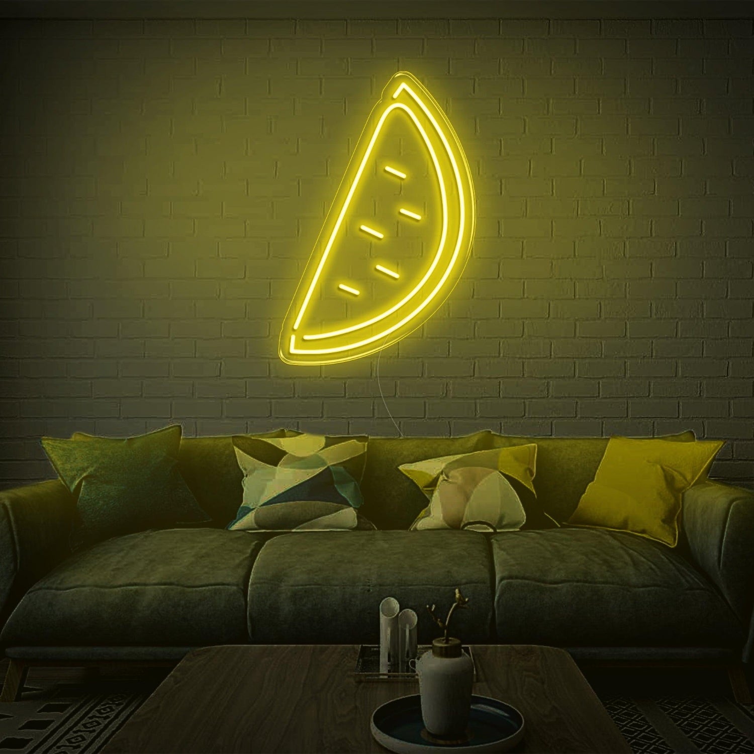 Bright Green Watermelon Slice Led Neon Sign For Home Cafe Decor | Shineneon