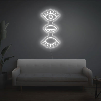 Bright Pink 3 Eyes Design Led Neon Sign For Modern Home Decor | Shineneon