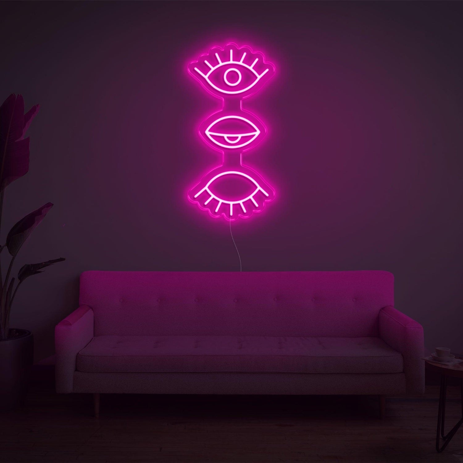 Bright Pink 3 Eyes Design Led Neon Sign For Modern Home Decor | Shineneon