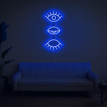 Bright Pink 3 Eyes Design Led Neon Sign For Modern Home Decor | Shineneon