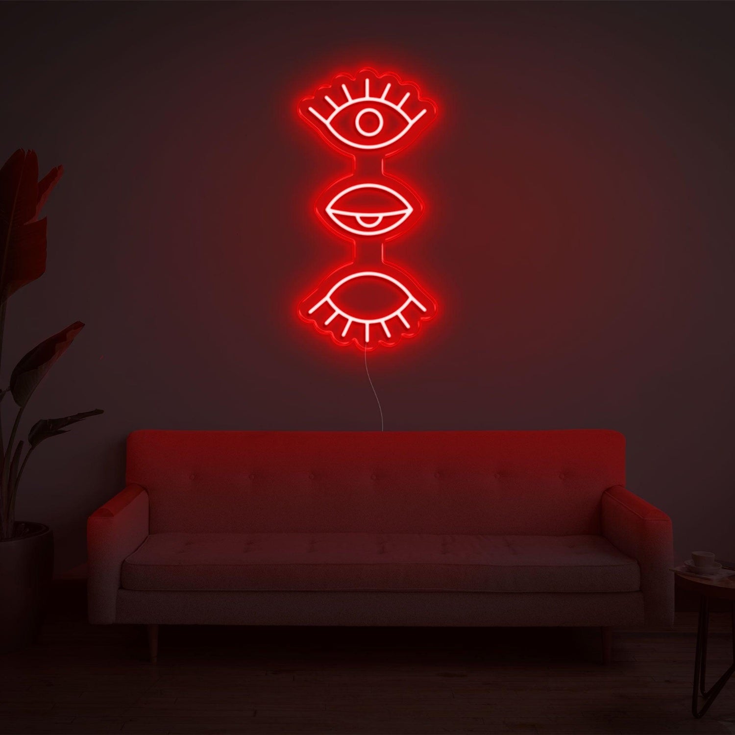 Bright Pink 3 Eyes Design Led Neon Sign For Modern Home Decor | Shineneon
