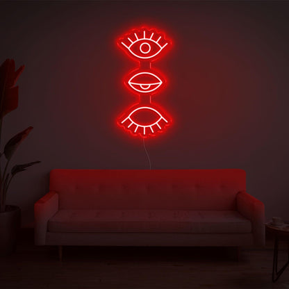 Bright Pink 3 Eyes Design Led Neon Sign For Modern Home Decor | Shineneon