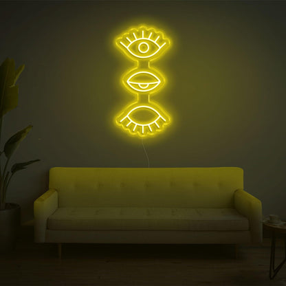 Bright Pink 3 Eyes Design Led Neon Sign For Modern Home Decor | Shineneon