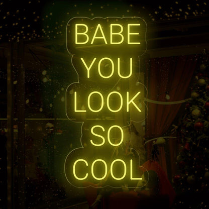 Bright Pink Babe You Look So Cool Led Neon Sign For Modern Boutique Cafe Decor | Shineneon