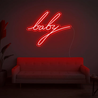 Bright Pink Baby Led Neon Sign For Indoor Decor Cafe Bar | Shineneon