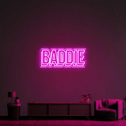 Bright Pink Baddie Led Neon Sign For Trendy Home Decor | Shineneon
