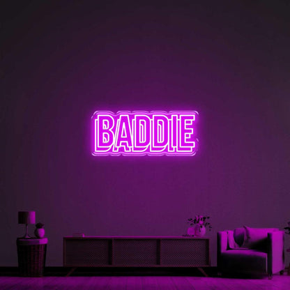 Bright Pink Baddie Led Neon Sign For Trendy Home Decor | Shineneon