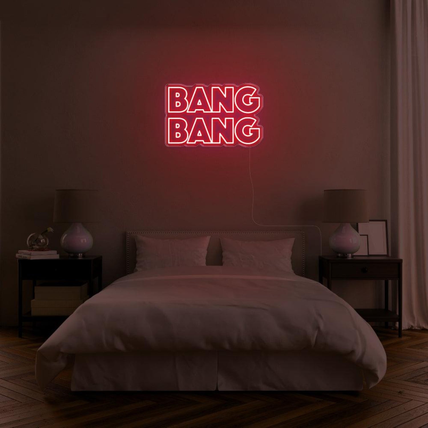 Bright Pink Bang Bang Bold Sans-Serif Led Neon Sign For Bedroom Wall Decor | Shineneon