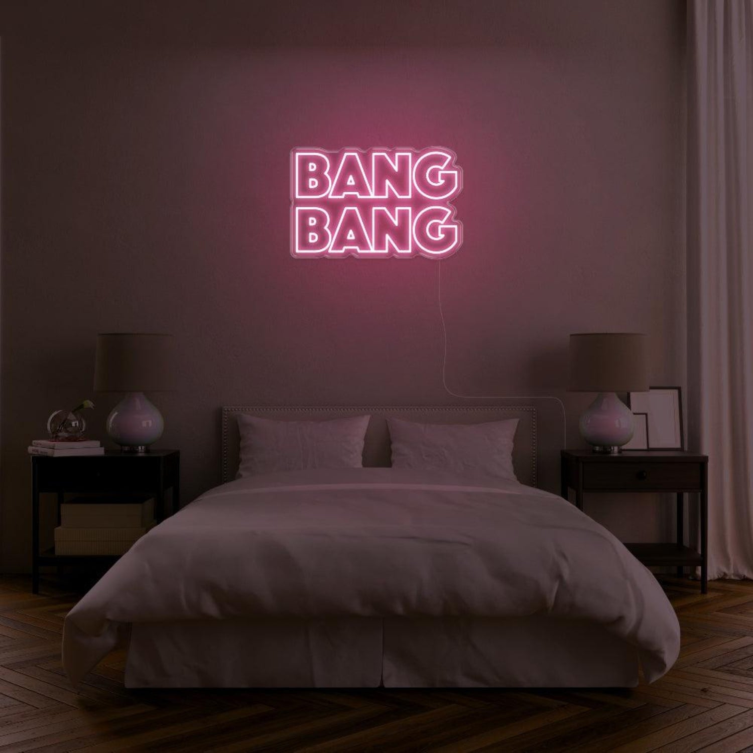 Bright Pink Bang Bang Bold Sans-Serif Led Neon Sign For Bedroom Wall Decor | Shineneon