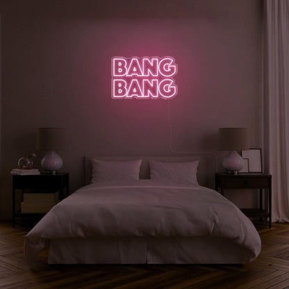 Bright Pink Bang Bang Bold Sans-Serif Led Neon Sign For Bedroom Wall Decor | Shineneon