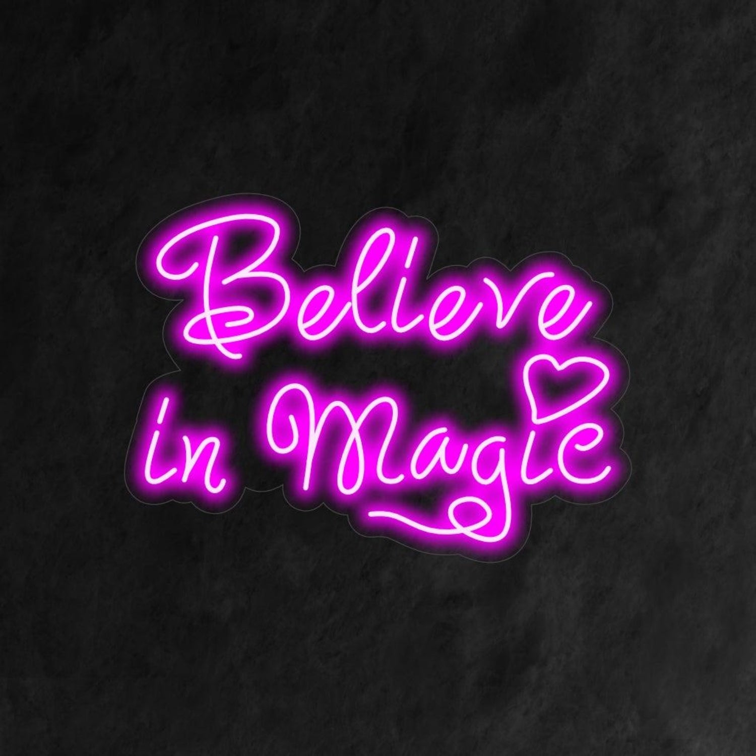 Bright Pink Believe In Magic Heart Led Neon Sign For Kids Room | Shineneon