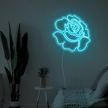 Bright Pink Blooming Rose Led Neon Sign For Bedroom Decor | Shineneon