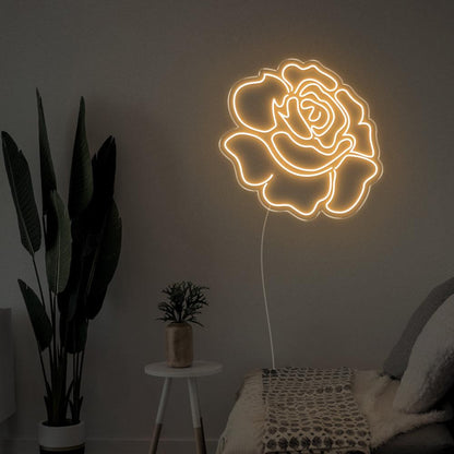 Bright Pink Blooming Rose Led Neon Sign For Bedroom Decor | Shineneon