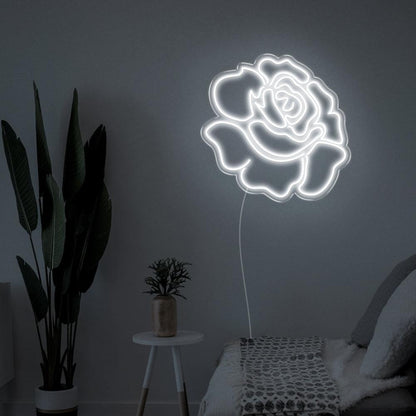 Bright Pink Blooming Rose Led Neon Sign For Bedroom Decor | Shineneon