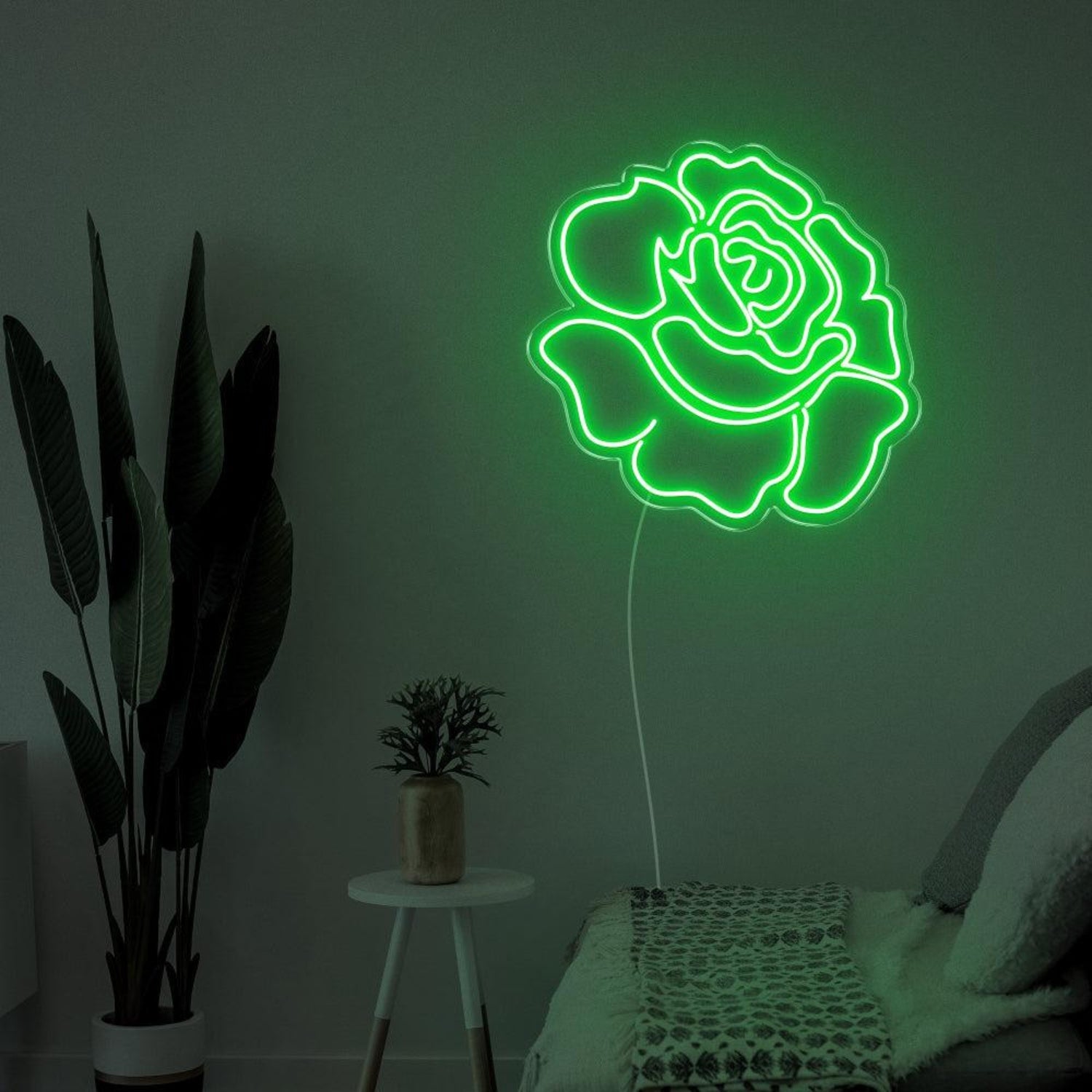 Bright Pink Blooming Rose Led Neon Sign For Bedroom Decor | Shineneon