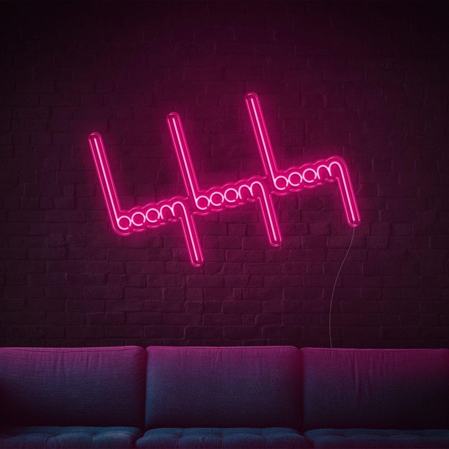 Bright Pink Boom Boom Heartbeat Led Neon Sign For Home Bar Decor | Shineneon