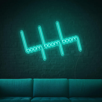 Bright Pink Boom Boom Heartbeat Led Neon Sign For Home Bar Decor | Shineneon