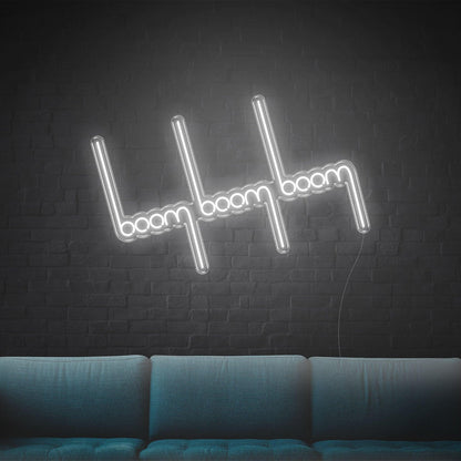 Bright Pink Boom Boom Heartbeat Led Neon Sign For Home Bar Decor | Shineneon