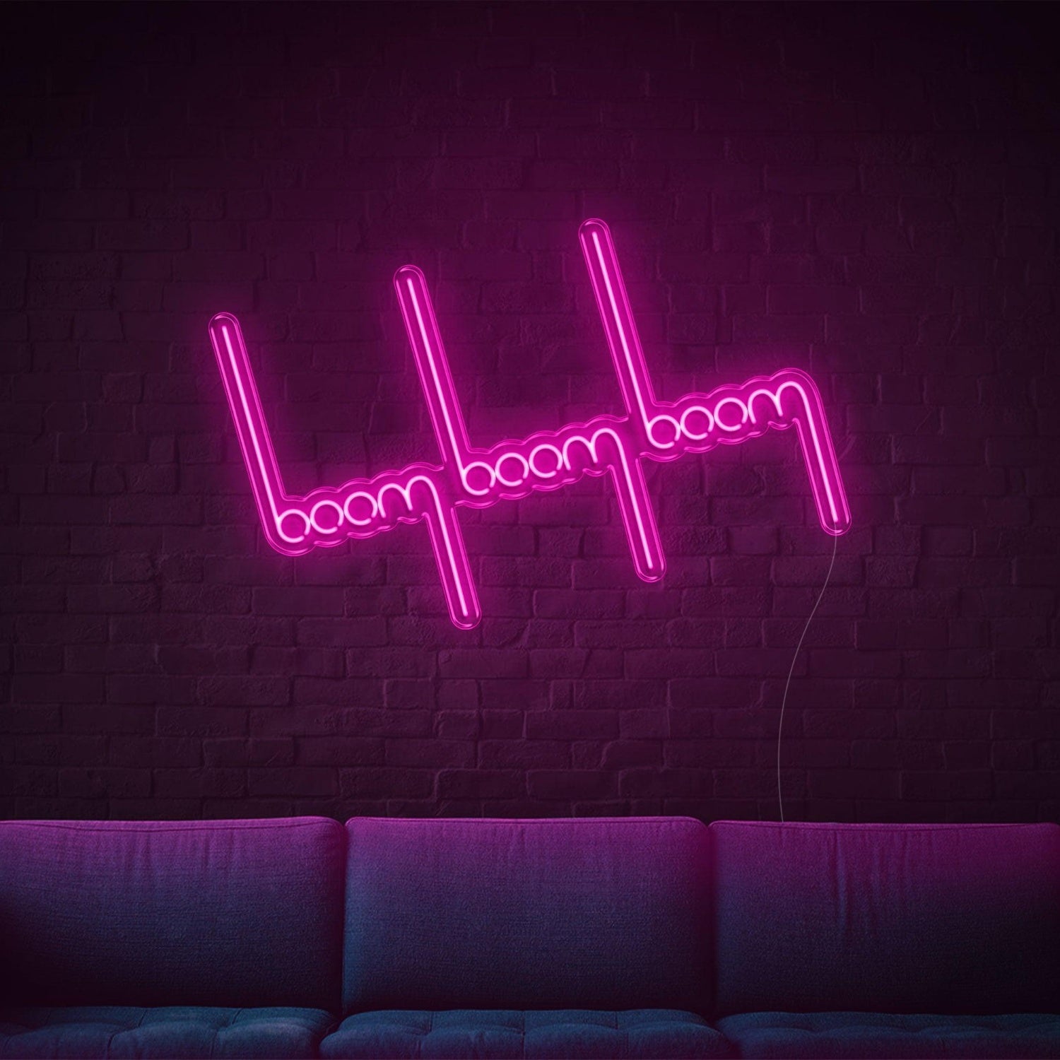Bright Pink Boom Boom Heartbeat Led Neon Sign For Home Bar Decor | Shineneon