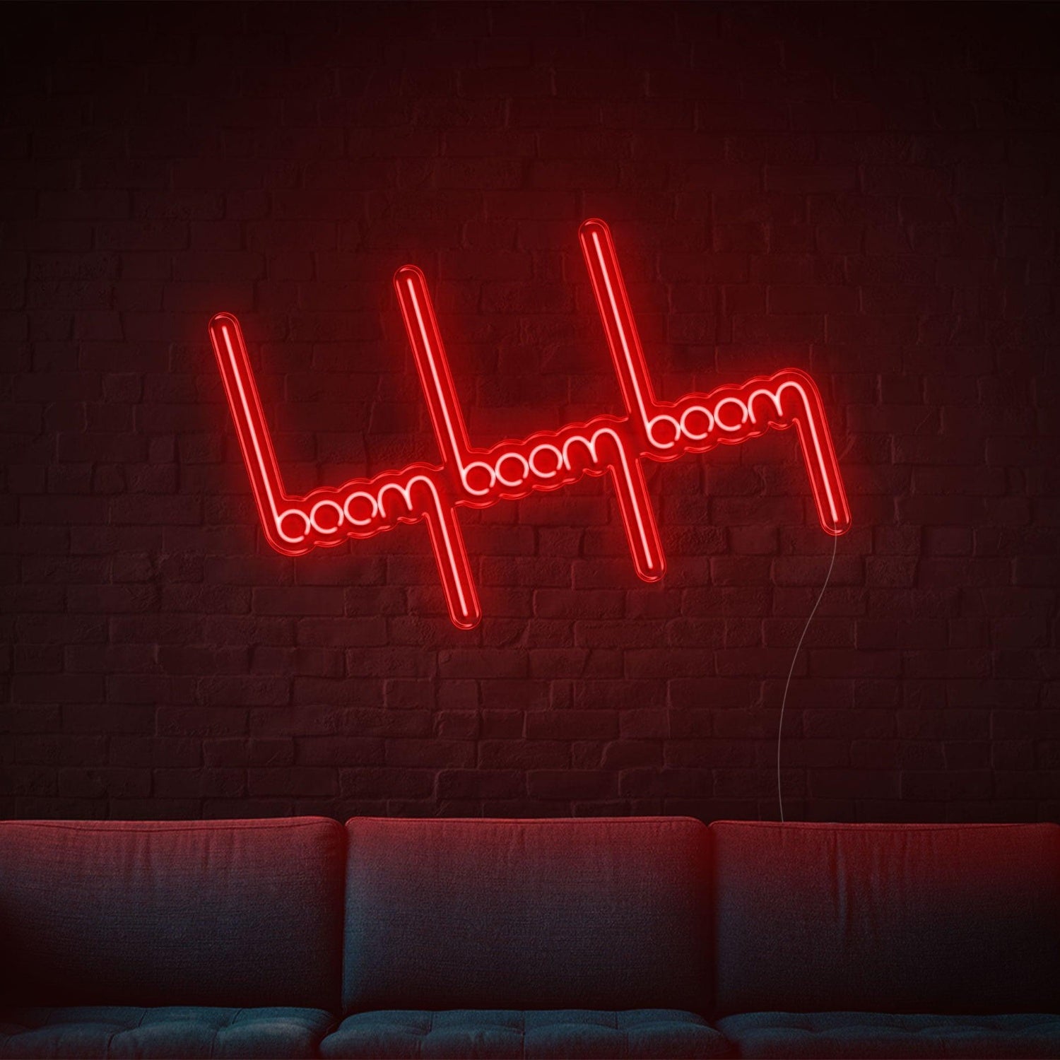 Bright Pink Boom Boom Heartbeat Led Neon Sign For Home Bar Decor | Shineneon