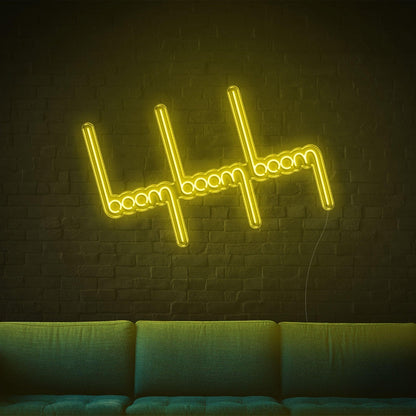 Bright Pink Boom Boom Heartbeat Led Neon Sign For Home Bar Decor | Shineneon