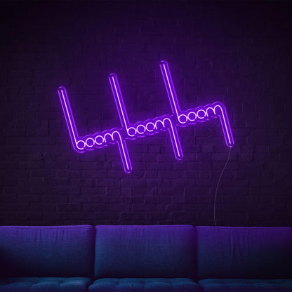 Bright Pink Boom Boom Heartbeat Led Neon Sign For Home Bar Decor | Shineneon