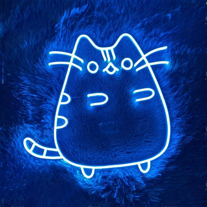 Bright Pink Cartoon Cat Led Neon Sign For Pet Cafe Indoor Decor | Shineneon