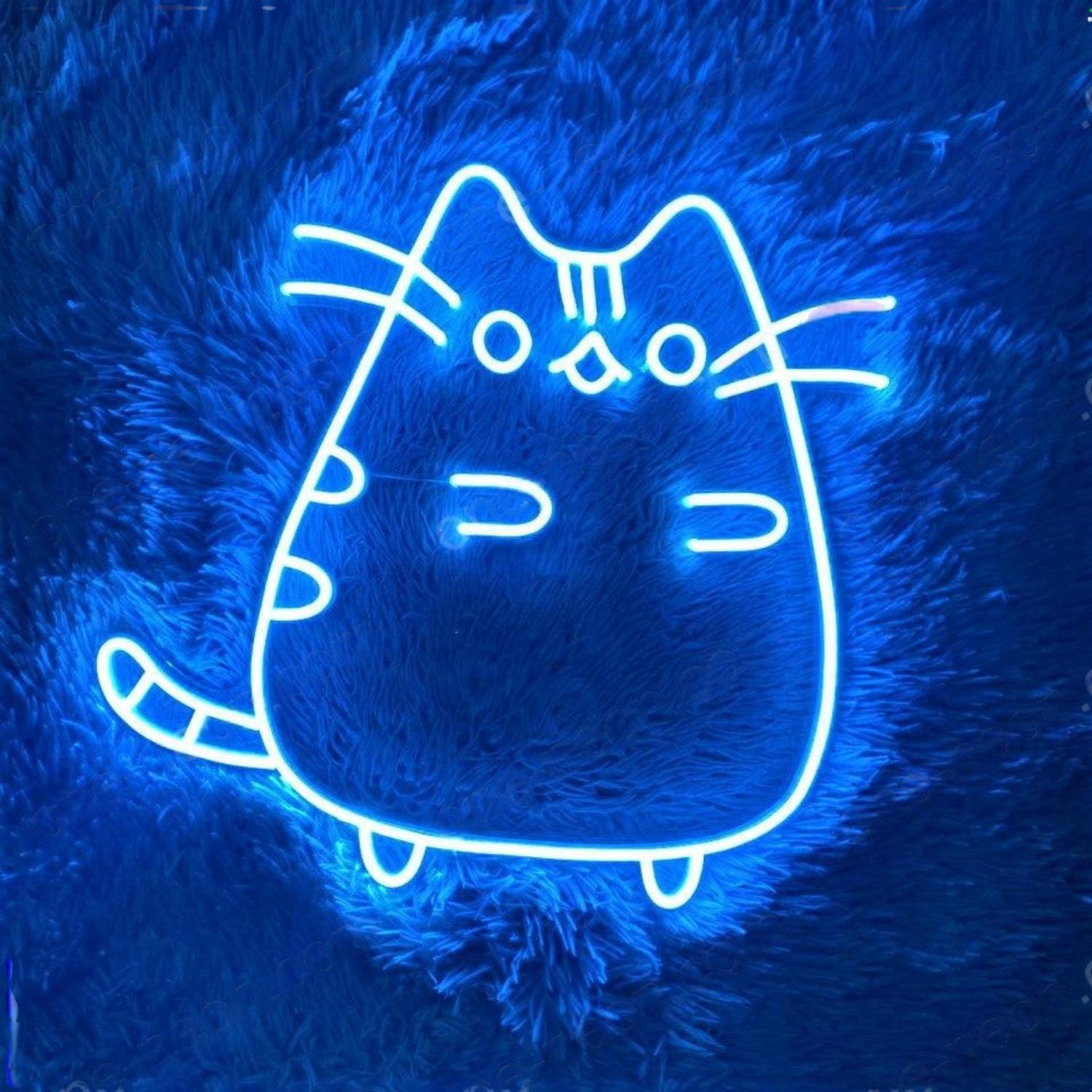 Bright Pink Cartoon Cat Led Neon Sign For Pet Cafe Indoor Decor | Shineneon