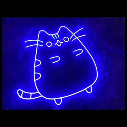 Bright Pink Cartoon Cat Led Neon Sign For Pet Cafe Indoor Decor | Shineneon