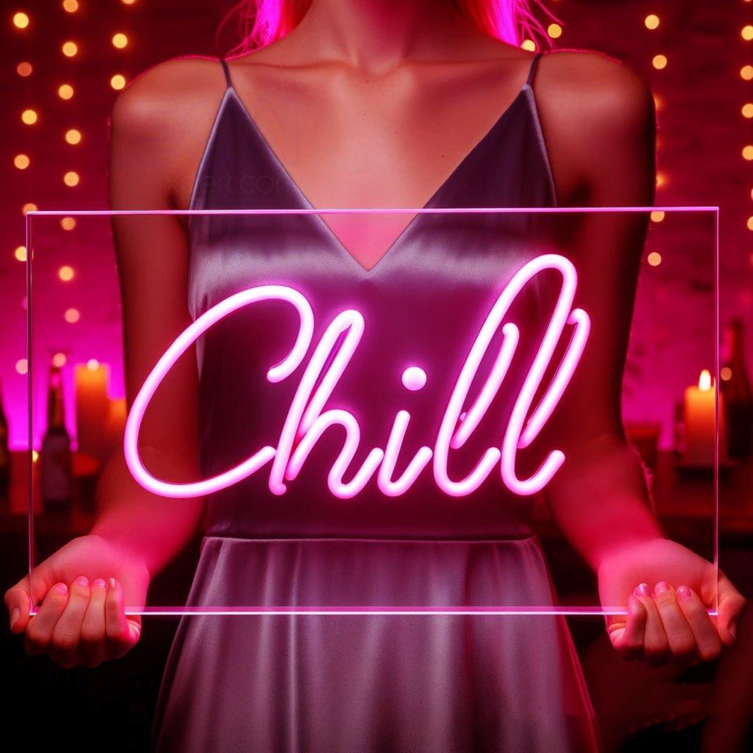Bright Pink Chill Script Led Neon Sign For Stylish Party Bar Ambiance | Shineneon