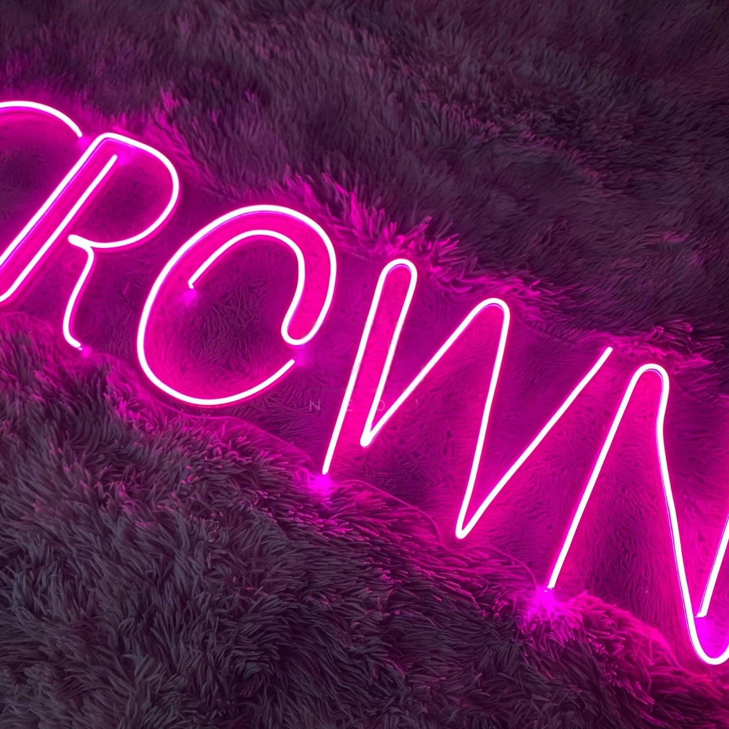 Bright Pink Crown Led Neon Sign For Home Decor | Shineneon