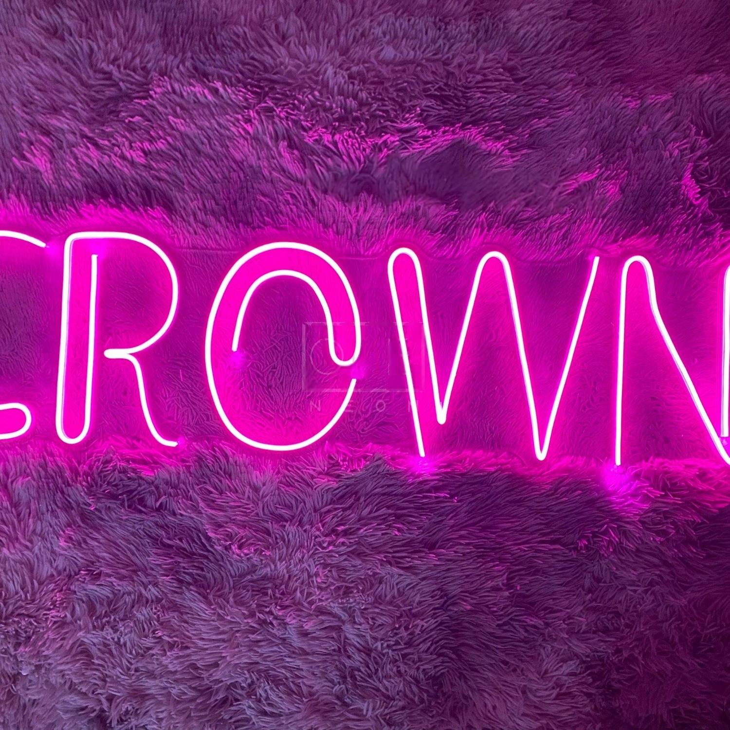 Bright Pink Crown Led Neon Sign For Home Decor | Shineneon