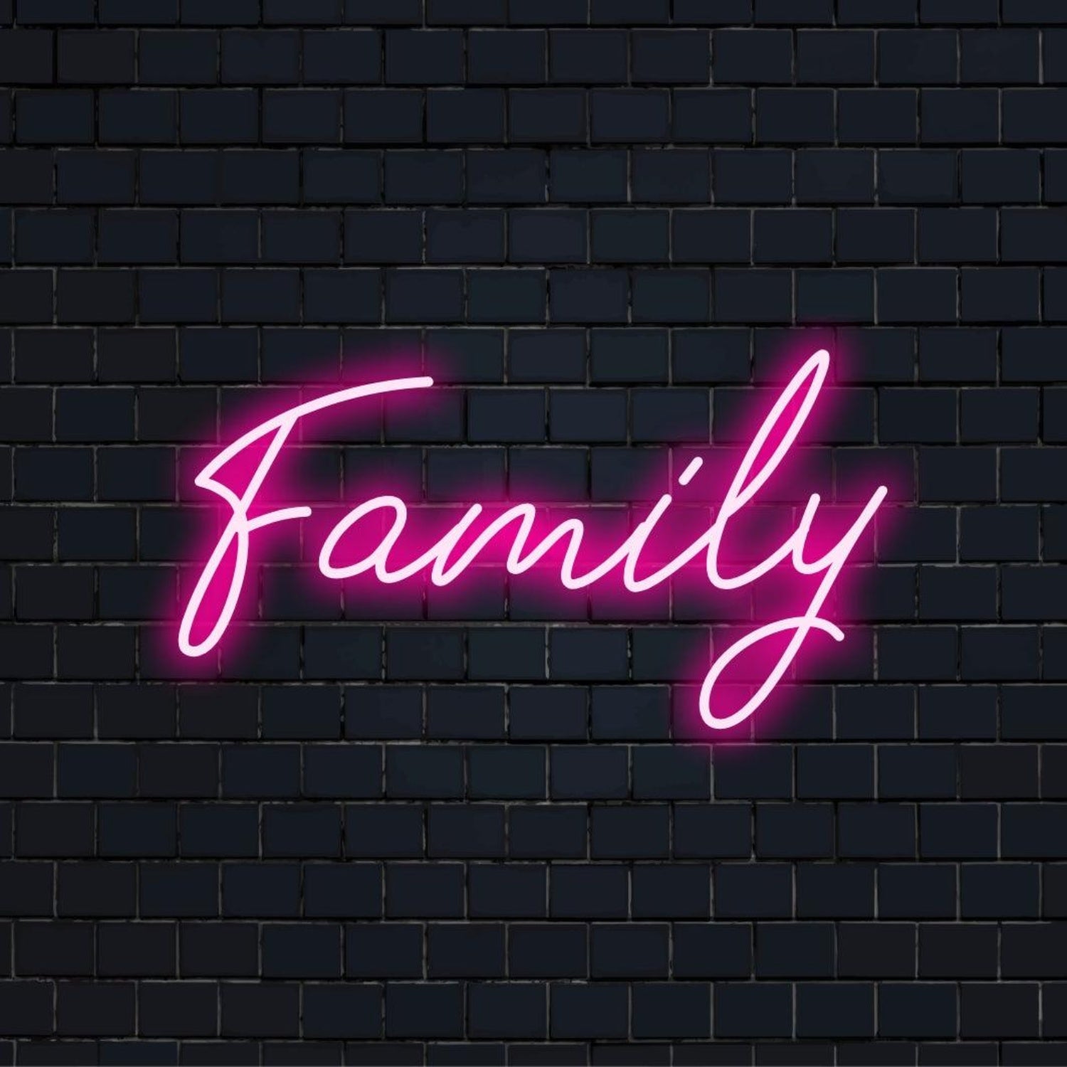 Bright Pink Family Script Led Neon Sign For Home Decor | Shineneon