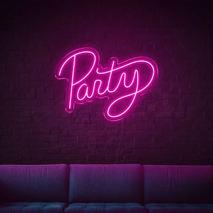 Bright Pink Handwritten Party Led Neon Sign For Home Bar Decor | Shineneon