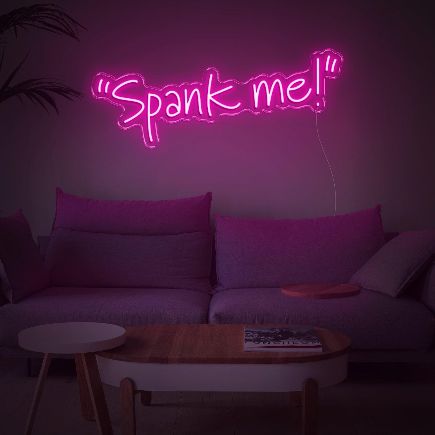 Bright Pink Handwritten Spank Me Led Neon Sign For Home Decor | Shineneon