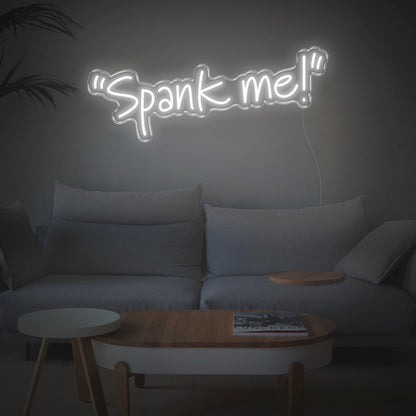 Bright Pink Handwritten Spank Me Led Neon Sign For Home Decor | Shineneon