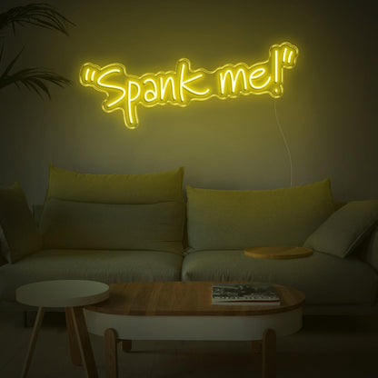 Bright Pink Handwritten Spank Me Led Neon Sign For Home Decor | Shineneon