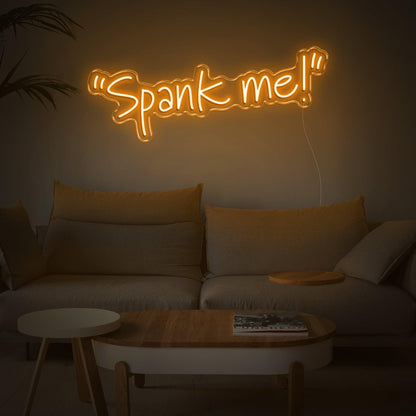 Bright Pink Handwritten Spank Me Led Neon Sign For Home Decor | Shineneon