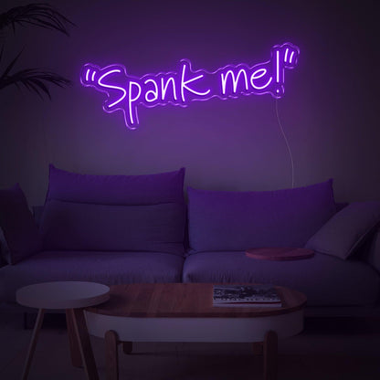 Bright Pink Handwritten Spank Me Led Neon Sign For Home Decor | Shineneon