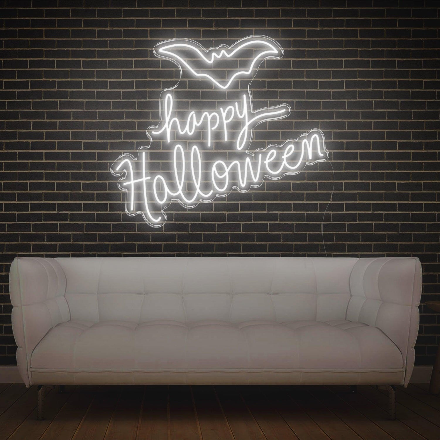 Bright Pink Happy Halloween Bat Led Neon Sign Glowing Wall Decor For Festive Home | Shineneon