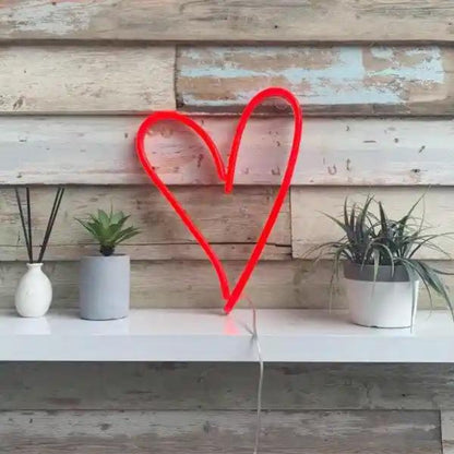 Bright Pink Heart LED Neon Sign for Romantic Home Decor Pet Photography | Shineneon