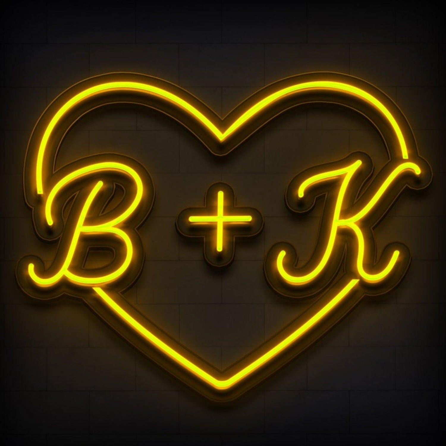 Bright Pink Heart Script B+k Led Neon Sign For Wedding Romantic Home Decor | Shineneon