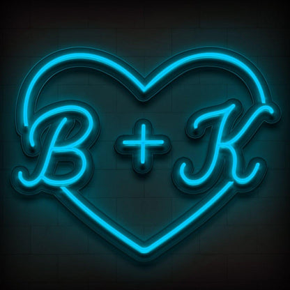 Bright Pink Heart Script B+k Led Neon Sign For Wedding Romantic Home Decor | Shineneon