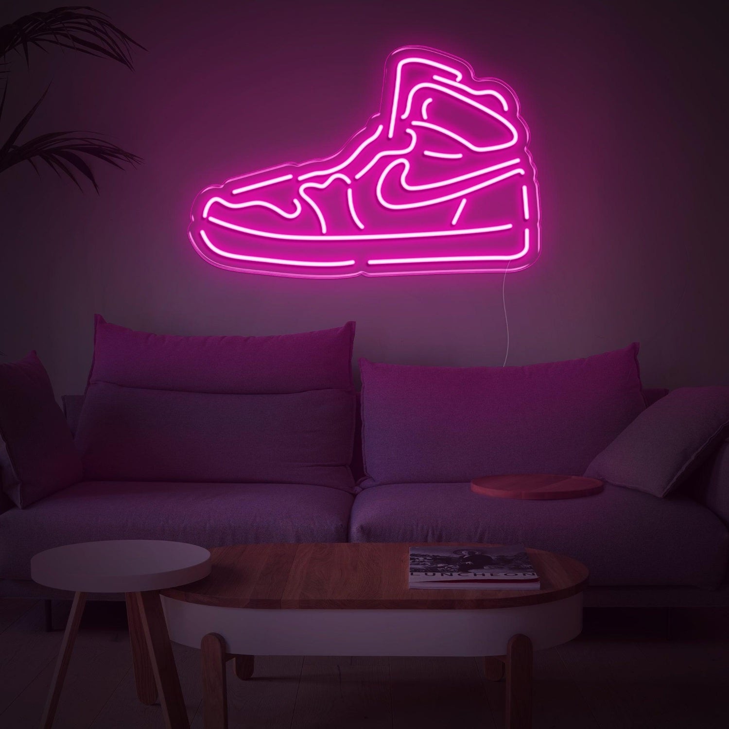 Bright Pink High-Top Sneaker Shoe Led Neon Sign For Trendy Home Decor | Shineneon