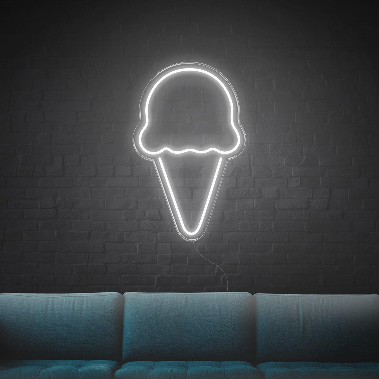 Bright Pink Ice Cream Cone Led Neon Sign For Home Cafe Decor | Shineneon