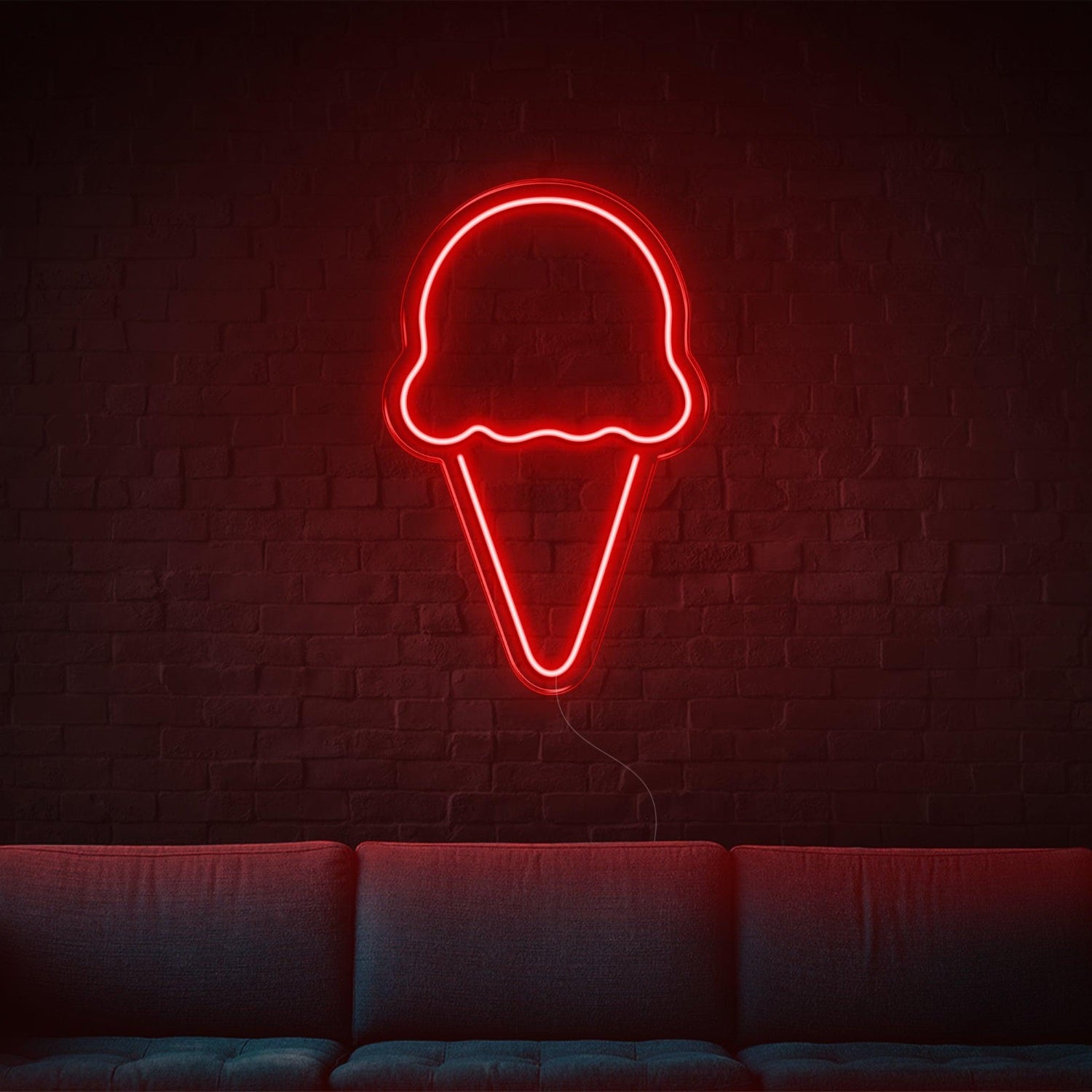 Bright Pink Ice Cream Cone Led Neon Sign For Home Cafe Decor | Shineneon
