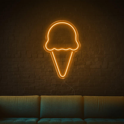 Bright Pink Ice Cream Cone Led Neon Sign For Home Cafe Decor | Shineneon