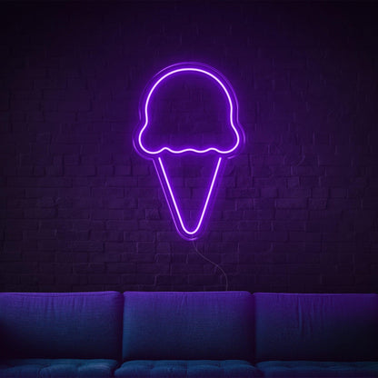 Bright Pink Ice Cream Cone Led Neon Sign For Home Cafe Decor | Shineneon